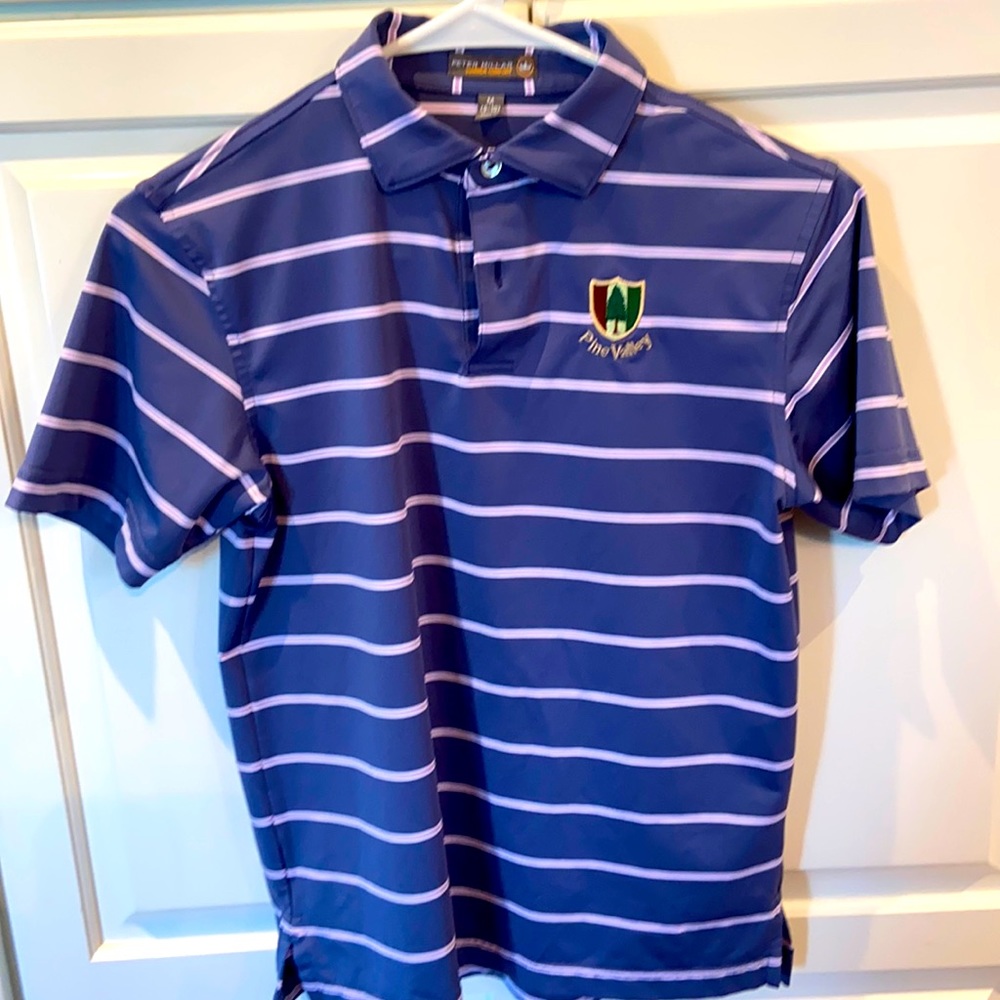Peter Millar Summer Comfort Pine Valley kids golf shirt.
